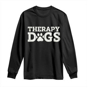 Therapy Dog Long Sleeve Shirt Classic Retro Varsity Vintage Pet Partners TS10 Black Print Your Wear
