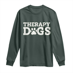 Therapy Dog Long Sleeve Shirt Classic Retro Varsity Vintage Pet Partners TS10 Dark Forest Green Print Your Wear