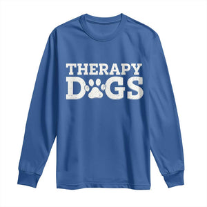 Therapy Dog Long Sleeve Shirt Classic Retro Varsity Vintage Pet Partners TS10 Royal Blue Print Your Wear