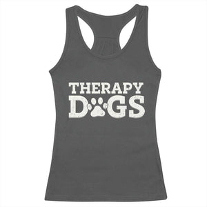 Therapy Dog Racerback Tank Top Classic Retro Varsity Vintage Pet Partners TS10 Dark Heather Print Your Wear