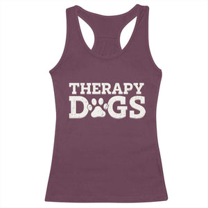 Therapy Dog Racerback Tank Top Classic Retro Varsity Vintage Pet Partners TS10 Maroon Print Your Wear
