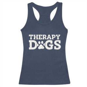 Therapy Dog Racerback Tank Top Classic Retro Varsity Vintage Pet Partners TS10 Navy Print Your Wear