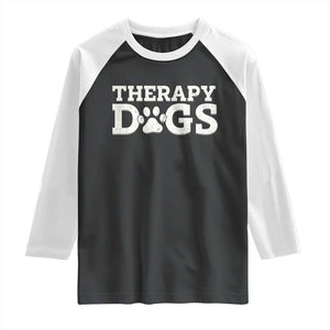 Therapy Dog Raglan Shirt Classic Retro Varsity Vintage Pet Partners TS10 Black White Print Your Wear