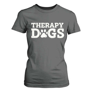 Therapy Dog T Shirt For Women Classic Retro Varsity Vintage Pet Partners TS10 Dark Heather Print Your Wear