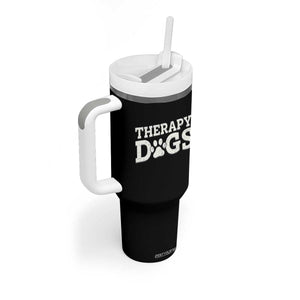 Therapy Dog Tumbler With Handle Classic Retro Varsity Vintage Pet Partners TS10 Print Your Wear