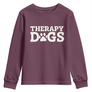 Therapy Dog Youth Sweatshirt Classic Retro Varsity Vintage Pet Partners TS10 Maroon Print Your Wear
