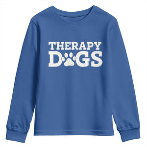 Therapy Dog Youth Sweatshirt Classic Retro Varsity Vintage Pet Partners TS10 Royal Blue Print Your Wear