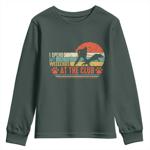 Funny IGP Bite Work Youth Sweatshirt Schutzhund Dog Training TS10 Dark Forest Green Print Your Wear