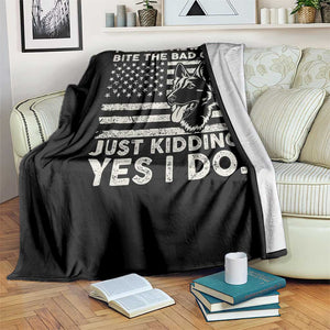 Funny K9 Throw Blanket Belgian Malinois American Flag Police Officer TS10 Print Your Wear