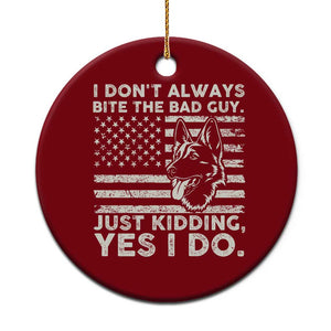 Funny K9 Ceramic Ornament Belgian Malinois American Flag Police Officer TS10 1pc Red Print Your Wear
