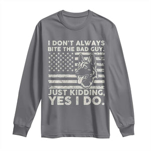 Funny K9 Long Sleeve Shirt Belgian Malinois American Flag Police Officer TS10 Charcoal Print Your Wear