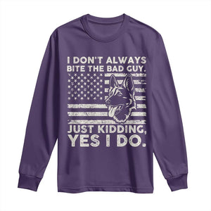 Funny K9 Long Sleeve Shirt Belgian Malinois American Flag Police Officer TS10 Purple Print Your Wear