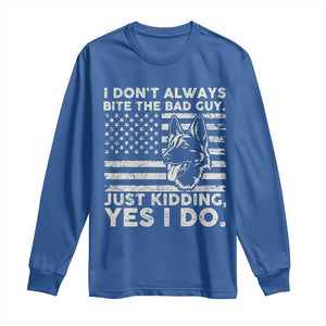 Funny K9 Long Sleeve Shirt Belgian Malinois American Flag Police Officer TS10 Royal Blue Print Your Wear