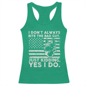Funny K9 Racerback Tank Top Belgian Malinois American Flag Police Officer TS10 Irish Green Print Your Wear