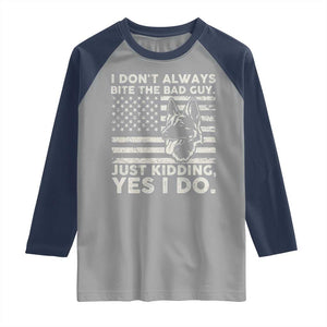 Funny K9 Raglan Shirt Belgian Malinois American Flag Police Officer TS10 Sport Gray Navy Print Your Wear