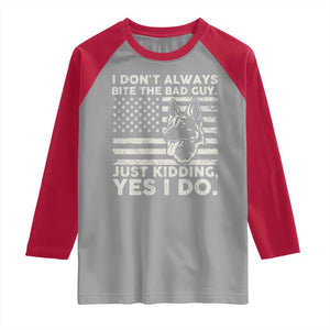Funny K9 Raglan Shirt Belgian Malinois American Flag Police Officer TS10 Sport Gray Red Print Your Wear