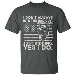 Funny K9 T Shirt Belgian Malinois American Flag Police Officer TS10 Dark Heather Print Your Wear