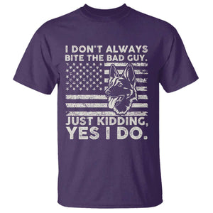 Funny K9 T Shirt Belgian Malinois American Flag Police Officer TS10 Purple Print Your Wear