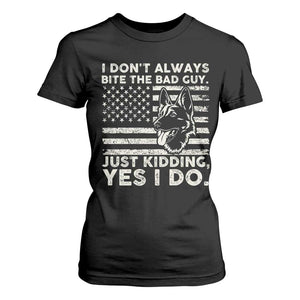 Funny K9 T Shirt For Women Belgian Malinois American Flag Police Officer TS10 Black Print Your Wear