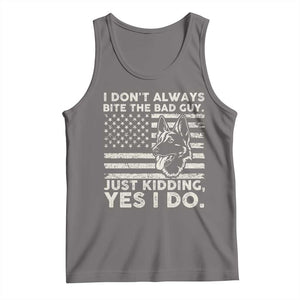 Funny K9 Tank Top Belgian Malinois American Flag Police Officer TS10 Deep Heather Print Your Wear