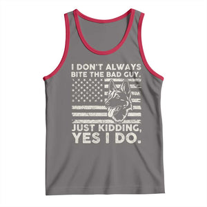 Funny K9 Tank Top Belgian Malinois American Flag Police Officer TS10 Deep Heather Red Print Your Wear