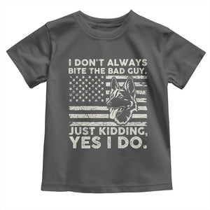 Funny K9 Toddler T Shirt Belgian Malinois American Flag Police Officer TS10 Dark Heather Print Your Wear