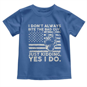 Funny K9 Toddler T Shirt Belgian Malinois American Flag Police Officer TS10 Royal Blue Print Your Wear