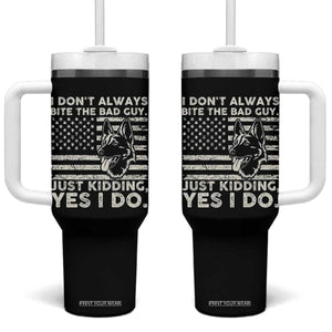 Funny K9 Tumbler With Handle Belgian Malinois American Flag Police Officer TS10 One Size: 40 oz Black Print Your Wear