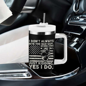 Funny K9 Tumbler With Handle Belgian Malinois American Flag Police Officer TS10 Print Your Wear