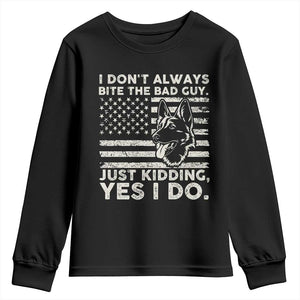 Funny K9 Youth Sweatshirt Belgian Malinois American Flag Police Officer TS10 Black Print Your Wear