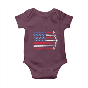 B2 Spirit Baby Onesie B-2 Stealth Bomber Aircraft American Flag Patriotic TS10 Maroon Print Your Wear