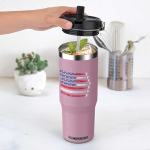 B2 Spirit Flip Straw Tumbler B-2 Stealth Bomber Aircraft American Flag Patriotic TS10 One Size: 30 oz Light Pink Print Your Wear