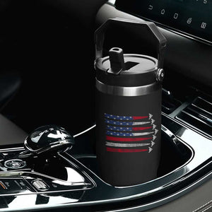 B2 Spirit Flip Straw Tumbler B-2 Stealth Bomber Aircraft American Flag Patriotic TS10 Print Your Wear