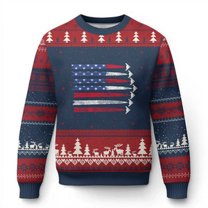B2 Spirit Ugly Christmas Sweater B-2 Stealth Bomber Aircraft American Flag Patriotic TS10 Navy Red Print Your Wear