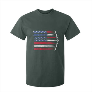 B2 Spirit T Shirt For Kid B-2 Stealth Bomber Aircraft American Flag Patriotic TS10 Dark Forest Green Print Your Wear