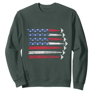 B2 Spirit Sweatshirt B-2 Stealth Bomber Aircraft American Flag Patriotic TS10 Dark Forest Green Print Your Wear