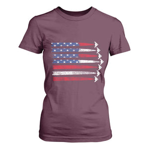 B2 Spirit T Shirt For Women B-2 Stealth Bomber Aircraft American Flag Patriotic TS10 Maroon Print Your Wear