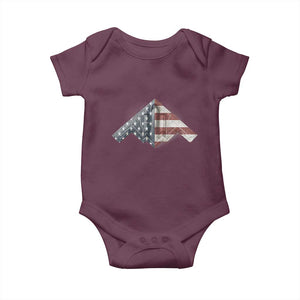 B2 Spirit Baby Onesie B-2 Bomber Stealth Aircraft Schematic American Flag TS10 Maroon Print Your Wear