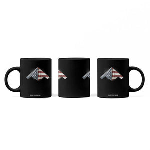 B2 Spirit Coffee Mug B-2 Bomber Stealth Aircraft Schematic American Flag TS10 Print Your Wear