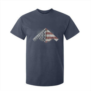 B2 Spirit T Shirt For Kid B-2 Bomber Stealth Aircraft Schematic American Flag TS10 Navy Print Your Wear