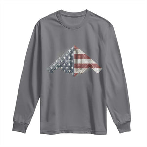 B2 Spirit Long Sleeve Shirt B-2 Bomber Stealth Aircraft Schematic American Flag TS10 Charcoal Print Your Wear