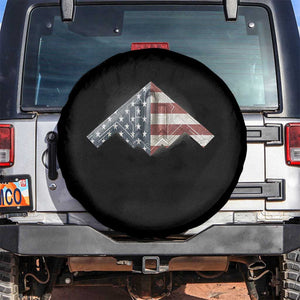 B2 Spirit Spare Tire Cover B-2 Bomber Stealth Aircraft Schematic American Flag TS10 No hole Black Print Your Wear