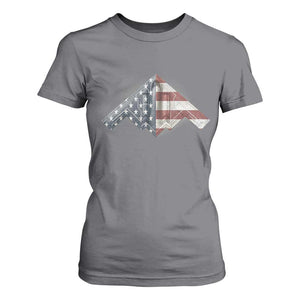 B2 Spirit T Shirt For Women B-2 Bomber Stealth Aircraft Schematic American Flag TS10 Charcoal Print Your Wear