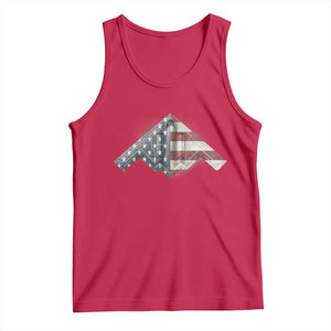 B2 Spirit Tank Top B-2 Bomber Stealth Aircraft Schematic American Flag TS10 Red Print Your Wear