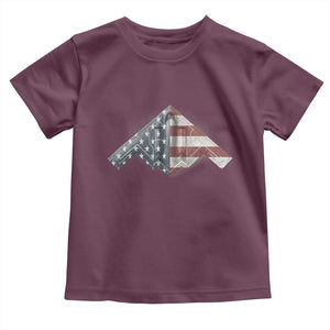 B2 Spirit Toddler T Shirt B-2 Bomber Stealth Aircraft Schematic American Flag TS10 Maroon Print Your Wear
