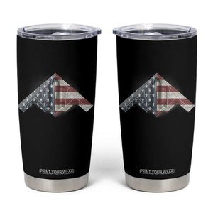 B2 Spirit Tumbler Cup B-2 Bomber Stealth Aircraft Schematic American Flag TS10 Black Print Your Wear