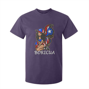 Puerto Rico Pin Up Girl T Shirt For Kid Taino Boricua Puerto Rican Flag TS10 Purple Print Your Wear