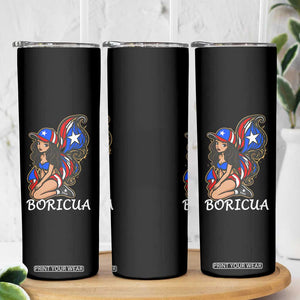 Puerto Rico Pin Up Girl Skinny Tumbler Taino Boricua Puerto Rican Flag TS10 Print Your Wear