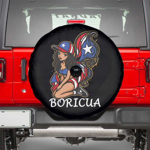 Puerto Rico Pin Up Girl Spare Tire Cover Taino Boricua Puerto Rican Flag TS10 Black Print Your Wear