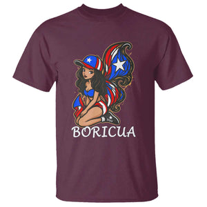 Puerto Rico Pin Up Girl T Shirt Taino Boricua Puerto Rican Flag TS10 Maroon Print Your Wear